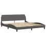 Bed with gray synthetic leather mattress 180x200 cm by vidaXL, Beds and slatted bases - Ref: Foro24-3208741, Price: 450,93 €,...