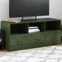 Olivgrüner TV-Schrank aus Stahl, 99 x 39 x 44 cm von vidaXL, TV-Möbel - Ref: Foro24-841737, Preis: 109,26 €, Rabatt: %