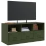 Olivgrüner TV-Schrank aus Stahl, 99 x 39 x 44 cm von vidaXL, TV-Möbel - Ref: Foro24-841737, Preis: 109,26 €, Rabatt: %