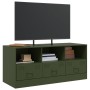 Olivgrüner TV-Schrank aus Stahl, 99 x 39 x 44 cm von vidaXL, TV-Möbel - Ref: Foro24-841737, Preis: 110,15 €, Rabatt: %