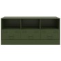 Olivgrüner TV-Schrank aus Stahl, 99 x 39 x 44 cm von vidaXL, TV-Möbel - Ref: Foro24-841737, Preis: 110,15 €, Rabatt: %