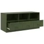 Olivgrüner TV-Schrank aus Stahl, 99 x 39 x 44 cm von vidaXL, TV-Möbel - Ref: Foro24-841737, Preis: 109,26 €, Rabatt: %
