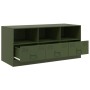 Olivgrüner TV-Schrank aus Stahl, 99 x 39 x 44 cm von vidaXL, TV-Möbel - Ref: Foro24-841737, Preis: 110,15 €, Rabatt: %