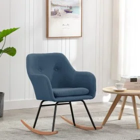 Silla mecedora de tela azul de vidaXL, Mecedoras - Ref: Foro24-289531, Precio: 108,26 €, Descuento: %