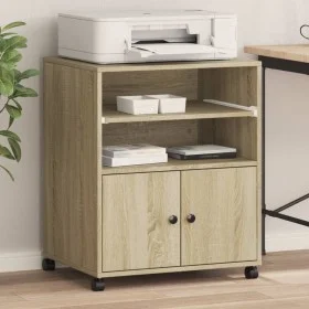 Printer stand with Sonoma oak wheels 60x48x74 cm by vidaXL, Printer supports - Ref: Foro24-840634, Price: 98,43 €, Discount: %