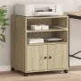 Printer stand with Sonoma oak wheels 60x48x74 cm by vidaXL, Printer supports - Ref: Foro24-840634, Price: 98,55 €, Discount: %