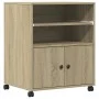 Printer stand with Sonoma oak wheels 60x48x74 cm by vidaXL, Printer supports - Ref: Foro24-840634, Price: 98,55 €, Discount: %