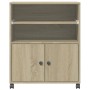 Printer stand with Sonoma oak wheels 60x48x74 cm by vidaXL, Printer supports - Ref: Foro24-840634, Price: 99,24 €, Discount: %