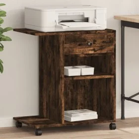 Printer stand with wheels smoked oak 60x40x68.5 cm by vidaXL, Printer supports - Ref: Foro24-840643, Price: 59,75 €, Discount: %