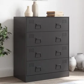 Black steel sideboard 67x39x83 cm by vidaXL, Sideboards - Ref: Foro24-841679, Price: 175,75 €, Discount: %