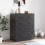 Black steel sideboard 67x39x83 cm by vidaXL, Sideboards - Ref: Foro24-841679, Price: 178,09 €, Discount: %