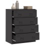 Black steel sideboard 67x39x83 cm by vidaXL, Sideboards - Ref: Foro24-841679, Price: 178,09 €, Discount: %