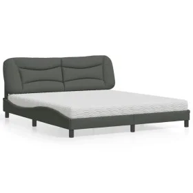 Bett mit dunkelgrauer Stoffmatratze 180x200 cm von vidaXL, Betten und Lattenroste - Ref: Foro24-3208549, Preis: 467,39 €, Rab...