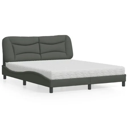 Bed with dark gray fabric mattress 160x200 cm by vidaXL, Beds and slatted bases - Ref: Foro24-3208542, Price: 433,22 €, Disco...