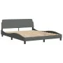 Bed with dark gray fabric mattress 160x200 cm by vidaXL, Beds and slatted bases - Ref: Foro24-3208542, Price: 433,22 €, Disco...