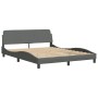 Cama con colchón de tela gris oscuro 160x200 cm de vidaXL, Camas y somieres - Ref: Foro24-3208542, Precio: 460,30 €, Descuent...