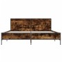Estructura cama madera ingeniería metal roble ahumado 140x200cm de vidaXL, Camas y somieres - Ref: Foro24-3279999, Precio: 15...