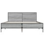 Sonoma gray metal engineered wood bed frame 160x200 cm by vidaXL, Beds and slatted bases - Ref: Foro24-3280010, Price: 161,57...