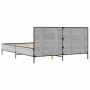 Sonoma gray metal engineered wood bed frame 160x200 cm by vidaXL, Beds and slatted bases - Ref: Foro24-3280010, Price: 161,57...