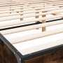 Engineered wood bed frame metal smoked oak 150x200cm by vidaXL, Beds and slatted bases - Ref: Foro24-3280004, Price: 152,19 €...