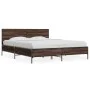 Estructura cama madera ingeniería metal marrón roble 150x200 cm de vidaXL, Camas y somieres - Ref: Foro24-3280006, Precio: 15...