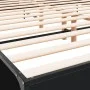 Engineered wood and black metal bed frame 180x200cm by vidaXL, Beds and slatted bases - Ref: Foro24-3280012, Price: 166,30 €,...