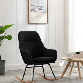 Silla mecedora de tela negra de vidaXL, Mecedoras - Ref: Foro24-289543, Precio: 113,74 €, Descuento: %