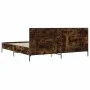 Engineered wood bed frame metal smoked oak 200x200cm by vidaXL, Beds and slatted bases - Ref: Foro24-3280019, Price: 167,44 €...
