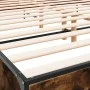 Engineered wood bed frame metal smoked oak 200x200cm by vidaXL, Beds and slatted bases - Ref: Foro24-3280019, Price: 167,44 €...