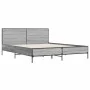 Sonoma gray metal engineered wood bed frame 120x190 cm by vidaXL, Beds and slatted bases - Ref: Foro24-3280025, Price: 144,29...
