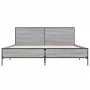 Sonoma gray metal engineered wood bed frame 120x190 cm by vidaXL, Beds and slatted bases - Ref: Foro24-3280025, Price: 144,29...