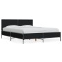 Engineered wood and black metal bed frame 135x190cm by vidaXL, Beds and slatted bases - Ref: Foro24-3280027, Price: 152,42 €,...