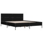 Engineered wood and black metal bed frame 135x190cm by vidaXL, Beds and slatted bases - Ref: Foro24-3280027, Price: 152,42 €,...
