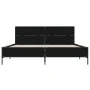 Engineered wood and black metal bed frame 135x190cm by vidaXL, Beds and slatted bases - Ref: Foro24-3280027, Price: 150,60 €,...