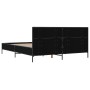 Engineered wood and black metal bed frame 135x190cm by vidaXL, Beds and slatted bases - Ref: Foro24-3280027, Price: 152,42 €,...