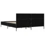 Engineered wood and black metal bed frame 135x190cm by vidaXL, Beds and slatted bases - Ref: Foro24-3280027, Price: 150,60 €,...