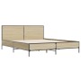 Bettgestell aus Sonoma-Eiche-Metallwerkstoff, 140 x 190 cm von vidaXL, Betten und Lattenroste - Ref: Foro24-3280033, Preis: 1...