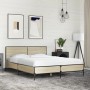 Sonoma oak metal engineered wood bed frame 140x190 cm by vidaXL, Beds and slatted bases - Ref: Foro24-3280033, Price: 149,28 ...