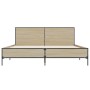 Estructura cama madera ingeniería metal roble Sonoma 140x190 cm de vidaXL, Camas y somieres - Ref: Foro24-3280033, Precio: 14...