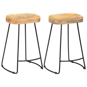 Küchenhocker Gavin, 2 Stück, Massivholz aus Mangoholz von vidaXL, Küchenhocker - Ref: Foro24-247837, Preis: 127,05 €, Rabatt: %