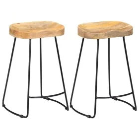 Taburetes de cocina gavin 2 unidades madera maciza de mango de vidaXL, Taburetes de cocina - Ref: Foro24-247837, Precio: 120,...