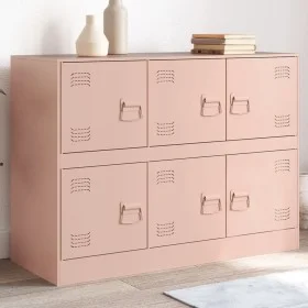 Rosafarbenes Sideboard aus Stahl, 99 x 39 x 73 cm von vidaXL, Sideboards - Ref: Foro24-841794, Preis: 159,89 €, Rabatt: %
