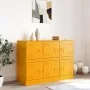Aparador de acero amarillo mostaza 99x39x73 cm de vidaXL, Aparadores - Ref: Foro24-841796, Precio: 157,52 €, Descuento: %