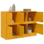 Aparador de acero amarillo mostaza 99x39x73 cm de vidaXL, Aparadores - Ref: Foro24-841796, Precio: 157,52 €, Descuento: %
