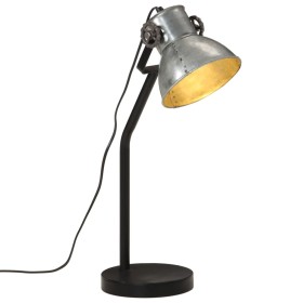 Lámpara de escritorio plateado vintage 25 W E27 17x17x60 cm