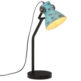 Lámpara de escritorio azul desgastado 25 W E27 17x17x60 cm