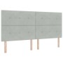 Estructura de cama Gris claro 200 x 200 cm Terciopelo