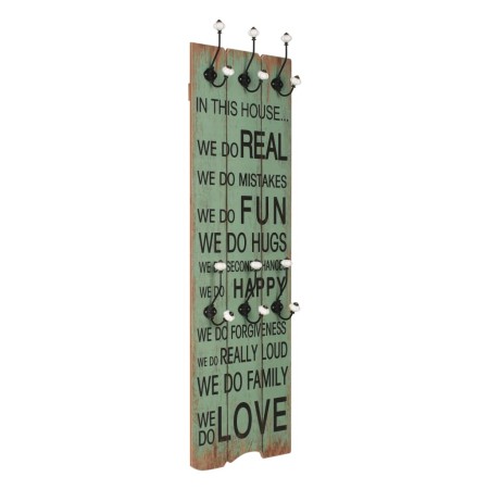 Wall coat rack HAPPY LOVE with 6 hooks 120x40 cm by vidaXL, Hat and coat racks - Ref: Foro24-245855, Price: 50,67 €, Discount: %