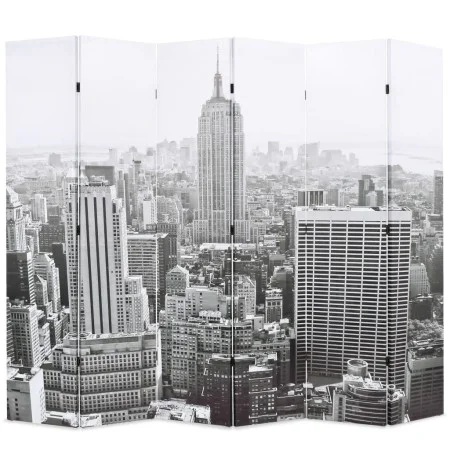 Folding room divider 228x170 cm New York in black and white by vidaXL, Room dividers - Ref: Foro24-245860, Price: 118,40 €, D...