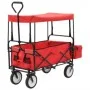 Carrito de mano plegable de acero con capota rojo de vidaXL, Carretillas de carga - Ref: Foro24-147589, Precio: 95,90 €, Desc...